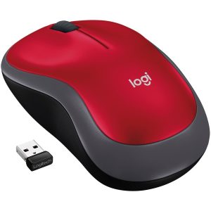 Logitech M185 Wireless Mouse, 2.4GHz with USB Mini Receiver, 12-Month Battery Life, 1000 DPI Optical Tracking, Ambidextrous, Compatible with PC, Mac, Laptop (Red) - Image 1