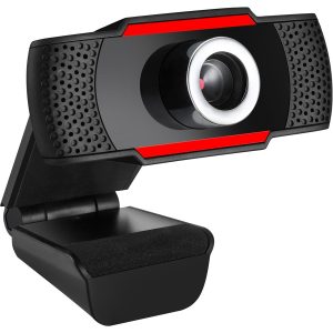 Adesso CyberTrack CyberTrack H3 Webcam - 1.3 Megapixel - 30 fps - Black, Red - USB 2.0 - Image 1