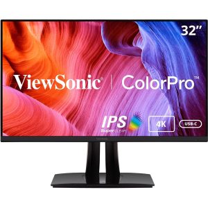 ViewSonic VP3256-4K 32 Inch Premium IPS 4K Ergonomic Monitor with Ultra-Thin Bezels, Color Accuracy, Pantone Validated, HDMI, DisplayPort and USB C for Professional Home and Office - Image 1