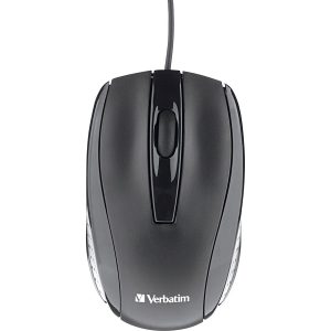 Verbatim Corded Optical Mouse - Black - Image 1