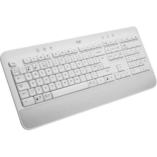 Logitech Signature K650 Comfort Full-Size Wireless Keyboard with Wrist Rest, BLE Bluetooth or Logi Bolt, Off-white