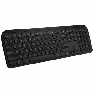 Logitech MX Keys S Wireless Keyboard, Low Profile, Fluid Precise Quiet Typing, USB C Rechargeable, Black - Image 1