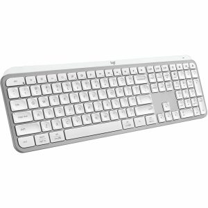 Logitech MX Keys S Wireless Keyboard, Low Profile, Fluid Precise Quiet Typing, USB C Rechargeable, Pale Gray - Image 1