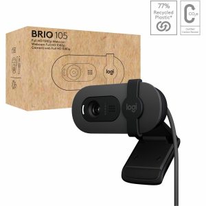 Logitech Brio 105 Full HD 1080p Business Webcam with Auto-Light Balance, USB-A, Privacy Shutter, Easy Set-Up, Compatible with Windows, macOS, ChromeOS - Image 1