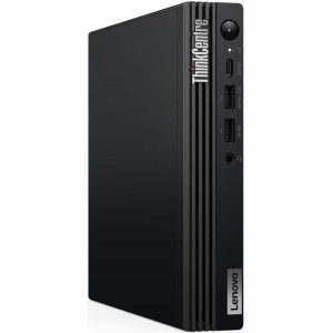 Lenovo ThinkCentre M70q Gen 5 12TD001MUS Desktop Computer - Intel Core i3 14th Gen i3-14100T - 16 GB - 256 GB SSD - Tiny - Black - Image 1