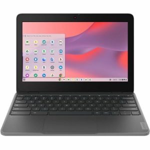 Lenovo 100e Chromebook Gen 4 100e 82W0001EUS 11.6" Chromebook - HD - 60 Hz - Octa-core (MediaTek Cortex A76 + Cortex A55) - 4 GB - 32 GB Flash Memory - English Keyboard - Graphite Gray - Image 1